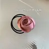 Anel de Cabelo Flor Verde Menta Corda de Cabelo Flor de Rosa Acessórios de Cabelo Adorno de Cabeça Elegante Corda de Cabelo Estilo Coreano Novo Estilo Corda de Cabelo Versátil para Mulheres