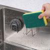 Escurridor de esponja de acero inoxidable para fregadero de cocina, sin perforaciones, para piscina, con bola de acero, para trapo, esponja, escurridor, estante de almacenamiento