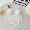Camisola irregular elegante de verano para mujer, nueva belleza, espalda sexy para chica con almohadilla en el pecho, top de tubo, ropa interior, ropa exterior, top de espiga