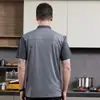 Ropa de Trabajo de Chef para Catering con Dos Hebillas Doradas, Uniformes de Cocina y Restaurante de Manga Corta, Ropa de Chef Estilo Nuevo para Hombres