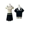 Camisa Polo Manga Curta Color Block Estilo Chanel Slim Fit Cintura Marcada Camiseta Roupa Feminina Fábrica Atacado Exportação