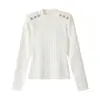 Suéter Social da Marca B, Modelo Novo 2026, Gola Alta Meia, com Detalhe de Fivela Dourada, Camisa Base de Tricô de Alta Qualidade, Slim Fit, Cor Preta