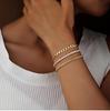 Latão banhado a ouro real Europa e Estados Unidos venda quente transfronteiriça clipe de papel placa de rosto larga moda pulseira que combina com tudo terno empilhado