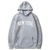 Sudaderas Americanas de la Ciudad de Nueva York para Hombre y Mujer, Sudaderas Gráficas de Estampado de Letras a la Moda, Holgadas Casuales con Capucha Estilo Harajuku