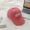 Boné de Beisebol Moda Simples Bordado de Letras Tendência Estilo Coreano Unissex com Aba Larga