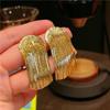 Moda high-end 24k ouro geométrico placa de luz Zenian arco tassel brincos design simples joias de orelha