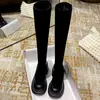Botas altas de sola grossa, que aumentam a altura, para mulheres baixinhas, nova coleção outono/inverno 2026, emagrecedoras, elásticas, de salto alto, over-the-knee para mulheres