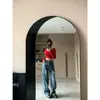 Camisa Sexy Atractiva de Diseño Chic de Nicho Manga Corta Larga para Mujer Cuello en V Ajustada Top Primavera y Otoño Nueva Camisa Básica