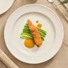 Platos Estilo Crema de Fábrica para Uso Doméstico Nuevo Modelo 2026 Platos Redondos de Cerámica de Lujo de Gama Alta para Desayuno y Presentación
