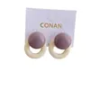 Pendientes de Resina con Bloques de Color, Diseño Minimalista Personalizado Estilo Coreano para Mujer, Pendientes de Aro Redondos Geométricos Elegantes y Lujosos