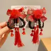 Pinza para el pelo de niña pequeña León Danzante Hanfu Borla Año Nuevo Accesorio para el pelo Peluca Princesa Lazo Adorno para el pelo Pinza para el pelo de niños