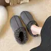 Pantuflas de Lana y Algodón Lana de Cordero Cálidas Suela Plana Moda 2026 Nuevo Invierno Punta Cerrada Forradas de Felpa Medias Pantuflas Mujer Cómodas