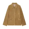 Exportação Transfronteiriça Roupas Femininas Estilo Europeu e Americano Za Outono e Inverno Nova Moda Elegante Jaqueta com Textura de Camurça