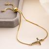 Collar con colgante de cruz de circonita bañado en cobre y oro de 18 quilates de Aogu, pulsera femenina con personalidad de nicho, ideal para combinar con todo.