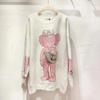 Suéter de Felpa de Visón Suave y Encerado de Otoño Estilo Coreano Estampado de Dibujos Animados 2023 para Mujer con Capucha Casual Suelto Top Afelpado con Pedrería
