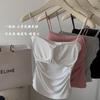 Camisola sin mangas de una pieza estilo coreano, combinable con todo, con copa fija, tirantes finos, chaleco para mujer, transpirable, para llevar debajo o por fuera, Top tubular para chica popular que envuelve el pecho
