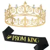 Corona Redonda de Cristal Transfronteriza Europea y Americana Tiara Príncipe de Graduación Cinta Corona Rey Reina Decoración de Fiesta