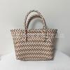 Cesta de Legumes Sacola Plástica Tecida Bolsa de Mão Verão Carregada à Mão Atacado Grande Capacidade Bolsa Feminina Versátil Casual Lembrança