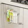 Caja de Almacenamiento para Especias de Puerta de Gabinete de Cocina, Montaje en Pared, Solución de Almacenamiento sin Taladro, Estante para Almacenamiento de Film Transparente en Puerta de Gabinete/Refrigerador