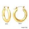 Brincos Metálicos Europeus e Americanos para Mulheres, Exquisitos e Versáteis, Estilo Cool, Brincos Geométricos em Forma de C, Brincos de Aço Inoxidável, Venda Direta da Fábrica
