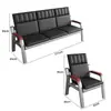 Conjunto de Sofá e Mesa de Centro para Sala de Recepção e Escritório, Reunião de Negócios Simples Moderno, Cadeiras em Fila Simples para Escritório, Sofá de Três Lugares
