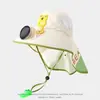 Nuevo sombrero de protección solar para niños con ventilador alimentado por energía solar, protección UV y parasol