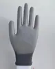 Guantes de Protección Laboral de Poliéster PU en Stock Color Gris, Blanco y Negro con Palma Recubierta, Sumergidos en Caucho, para Uso Laboral y Protector, Guantes Industriales Recubiertos