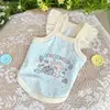 Chaleco Transpirable de Verano para Mascotas, Falda Linda de Lunares para Perros, Estilo Delgado con Estampado de Dibujos Animados Ropa para Mascotas Bichón Teddy