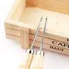 Agulha para costurar solas, furador para costurar sapatos, furador de aço inoxidável, agulha de crochê pontiaguda, ferramentas de reparo de sapatos, agulha furadeira reta com furo