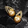 Pendientes Dorados Chapados en Oro con Perlas Inspirados en Estrellas, Lujo Ligero, Etéreos, Diseño de Nicho, Exquisitos Brazaletes de Oreja para Mujer