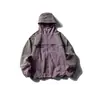Chaqueta con Capucha Reflectante de Secado Rápido para Hombre Otoño Deportes de Montaña Ocio al Aire Libre Combinación de Colores Chaqueta Cortavientos