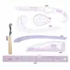 Conjunto de Réguas para Modelagem, Régua de Roupa, Régua de Modelagem, Régua de Corte, Régua de Manga, Régua Curva para Modelagem, Rodinha Marcadora, Conjunto de Réguas de PVC