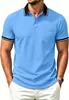 Europa Transfronteiriça Manga Curta Gola Lapela Cor Sólida Novo Estilo Manga Curta Casual Camisa POLO Estampa 3D Bolso Gola Lapela Camisa Polo