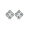 Nuevo Producto de Verano de Tonglin Collar de Trébol de Cuatro Hojas de la Suerte Juego de Anillo y Pendientes de Plata de Ley S925 Collar de Lujo Ligero para Mujer