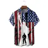 Camisas Nuevas de Venta Caliente para Hombres Transfronterizas, Camisas Casuales de Manga Corta con Cuello Lapel de Talla Grande Europeas y Americanas Estampadas en 3D
