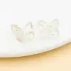 Contas de vidro pequenas em formato de borboleta, coloridas e transparentes, 10x11mm, com furos retos para pulseiras, colares, brincos e acessórios de joias feitos à mão para DIY