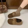 Otoño 2026 Nuevos Zapatos Birkenstock Retro para Mujer Patchwork de Gamuza Suela Plana Zapatos Individuales Suela Suave Cómodos Versátiles Casuales Zapatos de Mujer