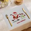 Jogo Americano de Natal Jit Decoração de Mesa de Festa Tapete Hotel Restaurante Casa Linho Estampado Antiderrapante Antiescaldante Tapete de Mesa