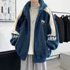 Chaqueta de felpa de cordero para jóvenes, invierno para hombre, con felpa gruesa, con capucha, moderna, cálida, para estudiantes de secundaria y universidad, ropa de algodón