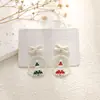 Pendientes navideños de diamantes con dibujos animados, transfronterizos europeos y americanos, pendientes asimétricos de alta gama para mujer, decoraciones navideñas