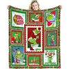 Manta de Flanela Verde Peluda do Grinch para Halloween e Natal Amazon Transfronteiriça Manta Pequena Estampada Digitalmente