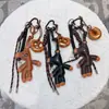 Nuevo Llavero de Cuerda Tejida a Mano de Oso de Cuero de Pan Sencillo Colgante de Decoración de Bolsa Lindo y Lindo de Nicho Oso de Peluche