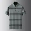 Camiseta de Manga Corta de Algodón para Hombre JEEP SPIRIT, Camisa Polo Casual Holgada Rayada para Hombre de Mediana Edad Verano 2025