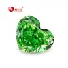 Amor faísca joias fabricantes personalizado corte flor de gelo quebrada torno trabalhador gordo gordo em forma de coração verde verde sintético zircônia cúbica diamante nu zircônio