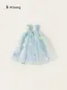 Bangxuan Huzhou Zhili Ropa Infantil Faldas para Niñas Verano Nuevo Dulce Floral Malla para Bebé Falda de Princesa Infantil