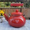 Tetera de Esmalte Engrosado, Hervidor de Agua, Cocina de Inducción, Cafetera para Té de la Tarde Francés, Tetera de Flores Retro, Olla para Medicamentos