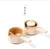 Olla de Cerámica Blanca para Té en Estufa de Cerramiento Tetera de Leche para Té Olla para Hervir Agua Olla Lateral para Hervir Agua