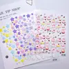 Adesivos de Unha Estrela de Cinco Pontas Cor Sólida Embossados 5D Desenho Animado Feminino Bolo de Cereja Atacado Planejador Adesivos de Unha