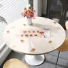 Toalha de Mesa Redonda Impermeável e à Prova de Óleo Sem Lavar Vidro Macio PVC Tapete para Mesa de Jantar Redonda Luxo Leve Alta Qualidade Toalha de Mesa para Mesa de Centro