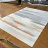 Alfombra de Arte Abstracto Color Gunmetal Hecha a Mano Moderna Lujo Ligero Gradiente Gris-Naranja Alfombra para Sala de Estar de Villa Personalizable para Proyectos